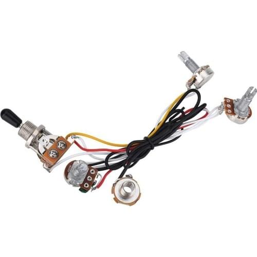 Electric Guitar Wiring Harness Kit 3 Way Toggle Switch 2 Volume 1 Tone 500K