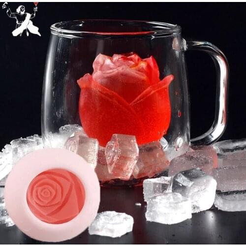 3D Rose Silicone Ice Mold Ice Cube Tray DIY Ice Maker Use Cool Whiskey Wine Kitchen Tools Pudding Ice Cream Mold Bar Tool