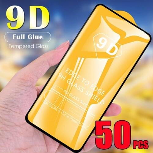 50pcs 9D Full Glue Cover Curved Tempered Glass 9H Film Screen Protetcor For iPhone 13 Pro Max 12 Mini 11 XS XR X 8 7 6 Plus SE
