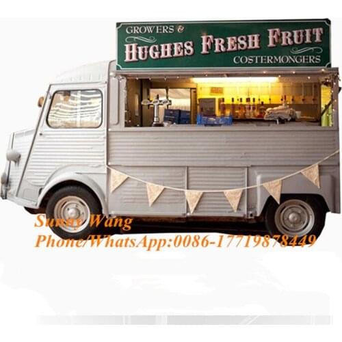 Classic Commercial Coffee Bubble Tea Hot Dog Food Truck Mobile Kitchen Outdoor Food Cart for Sale