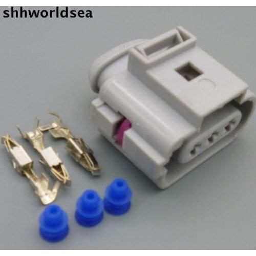 Shhworldsea 5/30/100sets 3P 32484987168 1J0 973 723 G crankshaft sensor plug for VW , fog lamp plug for VW ,headlight fog plug