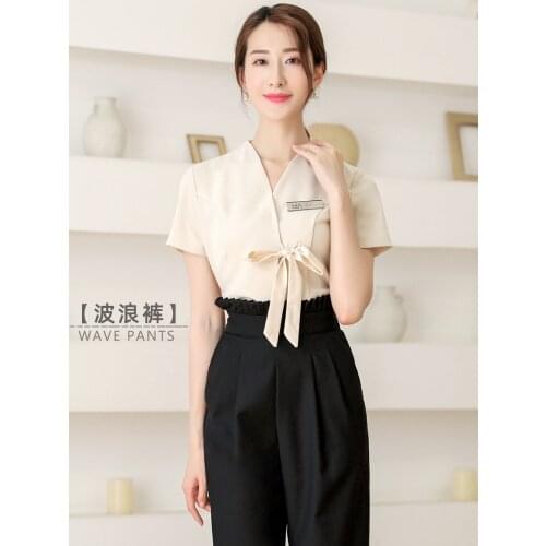 Beautician Work Clothes Set Summer Hotel Salon Front Desk Manager Shopping Guide Beauty Uniform
