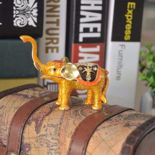 QIFU Lovely Elephant Craft Trinket Box for Home Decor