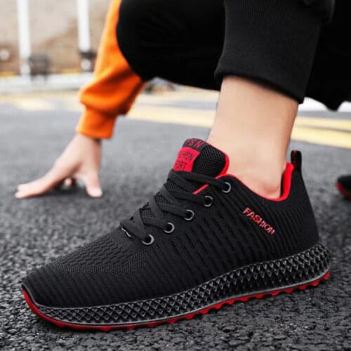 Hot-selling Classic Casual Sneakers for Mens Mesh Breathable Elastic Lace Shoes Male Workout Sports Running Shoes