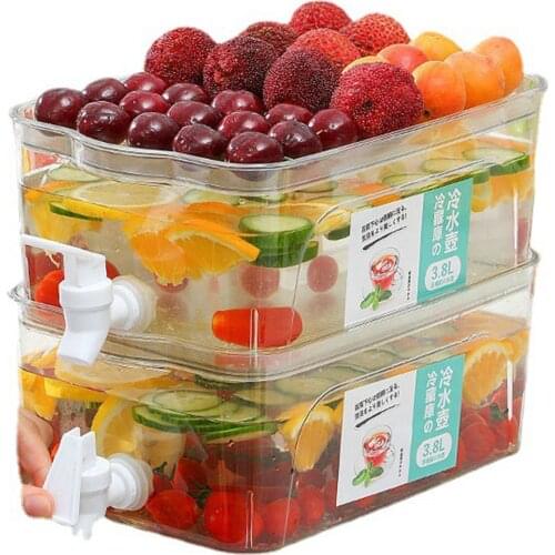 Water Pitcher Jug with Tap Lemon Juice Kitchen Refrigerator Drinkware Kettle Cold Bottle Container, Water Jug Cold Soak Bottle