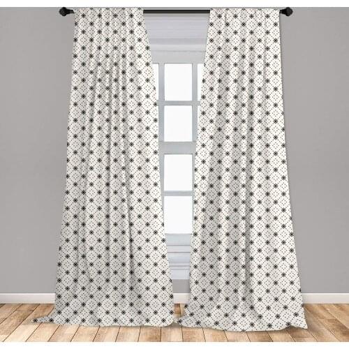 Polka Dot Curtains Ornate Sun with Rhombus Dots Summer Motifs with Off White Backdrop Window Curtains for Living Room Bedroom