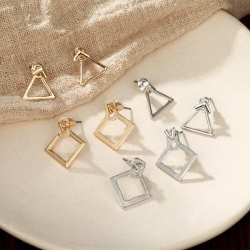 Hot Sale Trendy Cute Nickel Free Earrings Fashion Jewelry 2019 Earrings Square Stud Earrings For Women Brincos Brinco Oorbellen