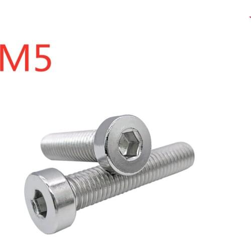 M5 DIN7984 Stainless Steel Allen Hex Hexagon Socket Thin Low Short Head Cap Screw Bolt SS304