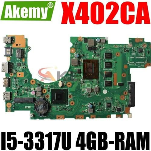 AKEMY X402CA Laptop motherboard for ASUS X502CA X402C X502C original mainboard 4GB-RAM I5-3317U CPU