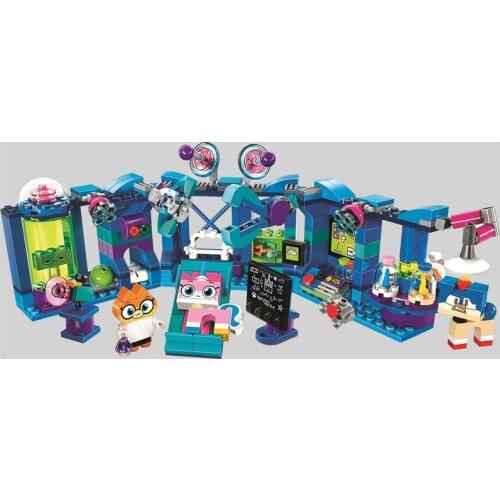 NEW Cartoon Colorful TV Unikitty Cat Dr. Fox Laboratory Building Block Bricks Toys Kits Christmas Friends 41454 11018 gifts