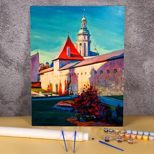 Landscape Lviv Painting By Numbers Set Oil Paints 50*70 Picture By Numbers Photo Handmade For Kids Handicraft Wall Handiwork