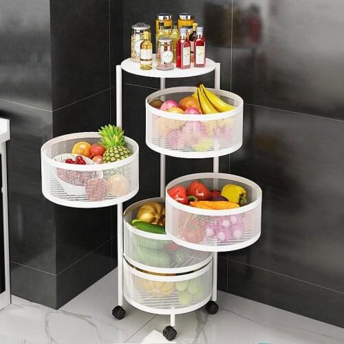 Kitchen Shelf Circular Rotation Multi-layer Storage Rack Sundries Fruit Shelf Supplies Bathroom Shelf Kitchen Organizer
