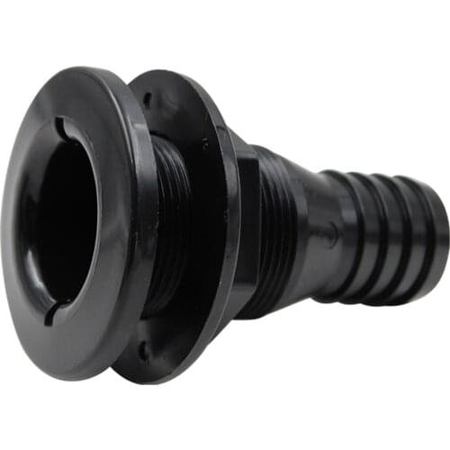 Durable Black Plastic 1'' Marine Thru-Hull Connector Replacement for Boat