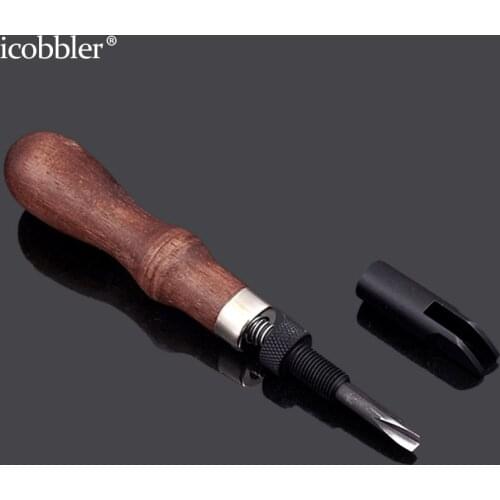 Adjustable V Type Push Gouge Grooving, Creasing Device Tools,Convenient Leather Working Tool for Craft DIY/ Making/ Working