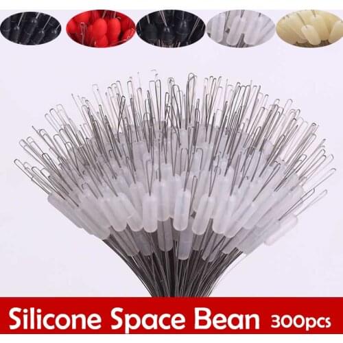 PRO BEROS 300pcs/Pack Fishing Bobber Oval Black Silicon Stopper Space Bean Connector Fishing Line Resistance Fishing Accessories