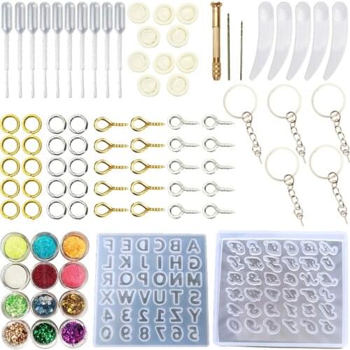 Silicone Casting Molds And Tools Set With A Black Storage Bag For Diy Jewelry Craft Making