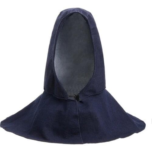 Blue Denim Fabric Welding Hood Welder Head Cap Flame Retardant Helmet Hat Welding Head Neck Protective Hood Welder Safety Cover
