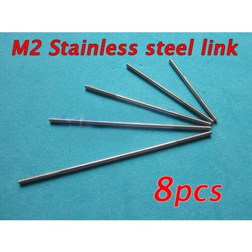 8pcs M2 2mm Link Connecting Rod Ball Joint End Metal Tie Rod Linkage 25/30/35/42/45/55/65/75/85/95/100/110/120/130/140mm
