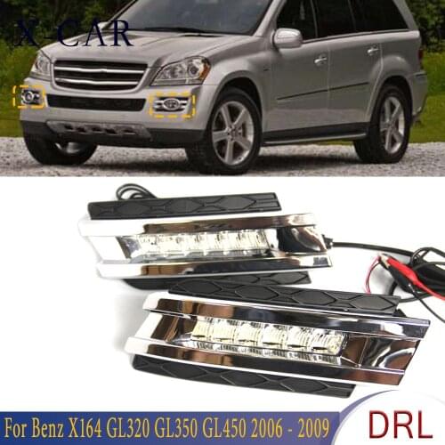 X-CAR Front Bumper LED Daytime Running Light DRL Driving Lamp For Mercedes W164 X164 X204 ML350 ML450 GL450 GLK350 A1649060251