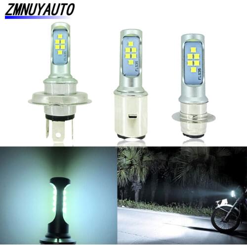 2PCS Motorcycle LED BA20D H6 Led Bulb P15D H4 Led Moto Lights Motor Scooter Headlamp DRL Fog Lights White Yellow Ice Blue