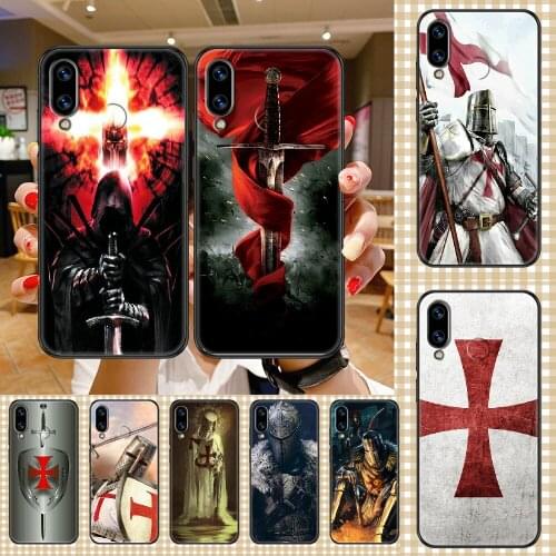 Templar Knight Phone case For Huawei Honor 6 7 8 9 10 10i 20 A C X Lite Pro Play black art Etui silicone funda fashion cover