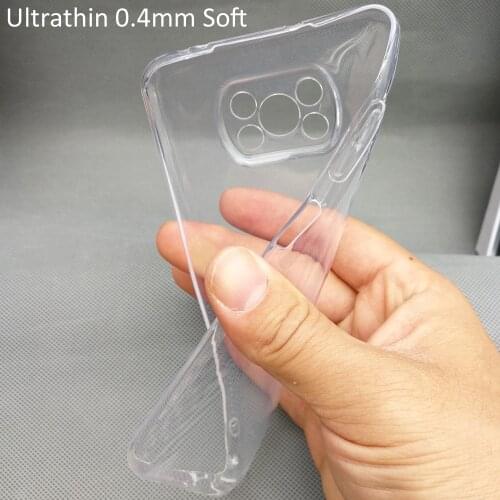 Ultrathin 0.4mm Clear Transparent TPU Case For Poco X3 Pro Slim Super Thin Ultra Thin Soft Cover For Xiaomi Litte X3 NFC