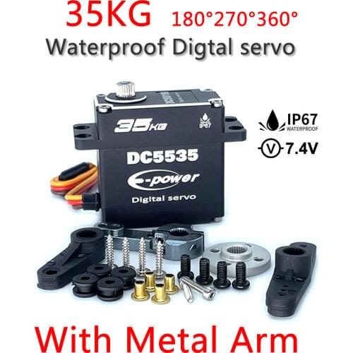 Waterproof HV High speed digital aluminium alloy servo Large torque 35kg, for RC Fixed-Wing remote control car