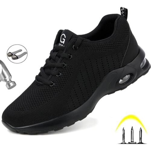 Safety Work Shoes Mens Indestructible Steel Toe Cap Anti-puncture Boots Anti-Smashing Non-slip Breathable Light Sport Sneakers