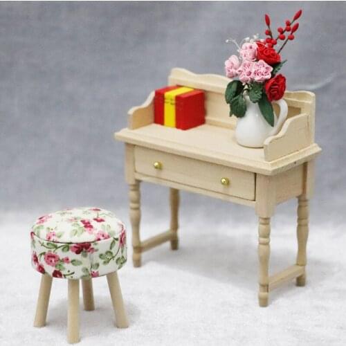 1/12 Miniature Mini Desk Table Set Furniture For DIY Dollhouse Room Accessory Toys