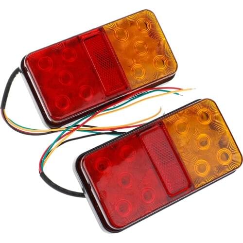 2pcs 12V 10 LED Truck Car Trailer Rear TailLight Stop Durable Indicator Lamp
