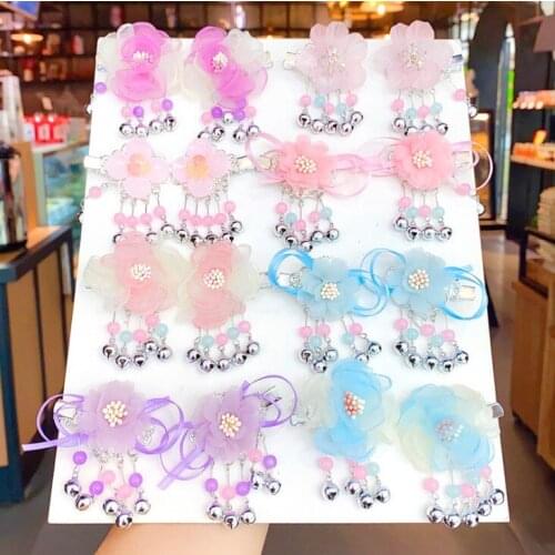 1Pair Chinese Hanfu Style Flower Hairpin Hair Clip Headwear For Women Girls Hair Accessories Barrettes Hair Styling Tool