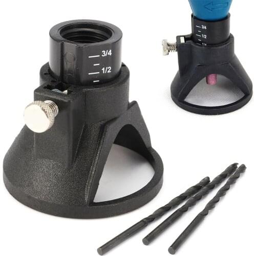 1pc Rotary Tool Multipurpose Cutting Guide Kit Attachment With 3pcs Drills