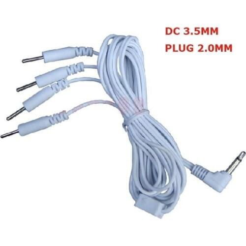 10pcs/lot DC 3.5MM pin style 4 in 1 way electrode wires/cable for digital therapy machine,slimming massager