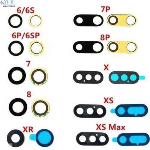 100pcs/lot Back Rear Camera Glass Lens For iPhone 6 6S 7 8 Plus 6P 6SP 7P 8P X XR XS X max
