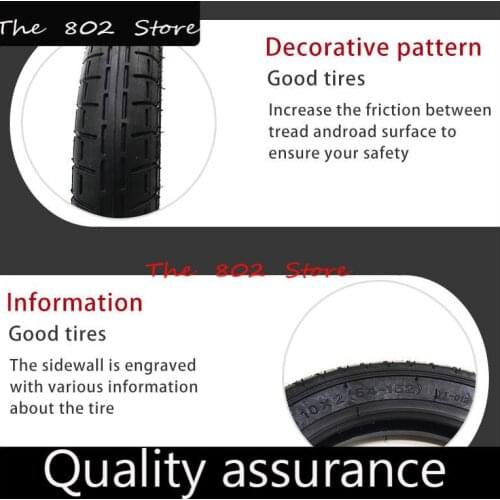 10x2 (54-152) 10 Inch thickened pneumatic outer tire and inner tube with 0° valve Inflation Wheel for Electric Scooter