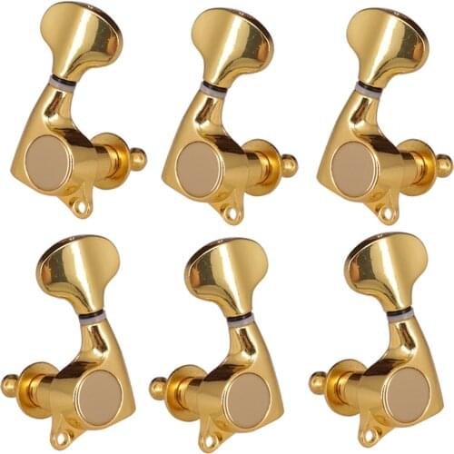 6 Pieces Right+Left Sealed Tuning Pegs Machine Heads Replacement for Acoustic Folk Guitar DIY