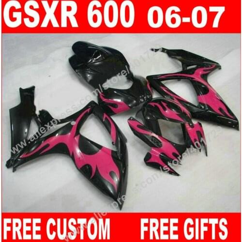 7 gifts Fairings for new white rose red SUZUKI ABS plastic bodywork 2006 2007 GSXR 600 750 K6 BACARDI GSXR600 GSXR750 kit DV83