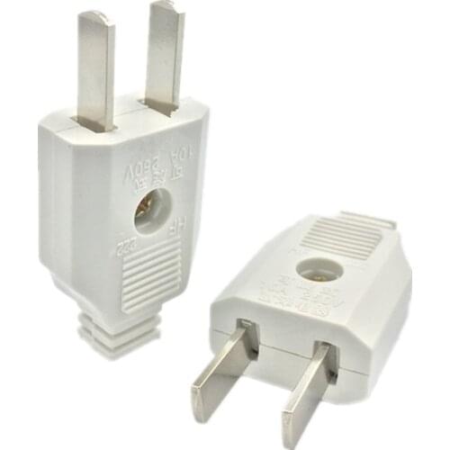 AU US American 2 Flat Pin AC Electric Power Male Plug Female Socket Outlet Adapter Wire Extension Cord Plug Adaptor