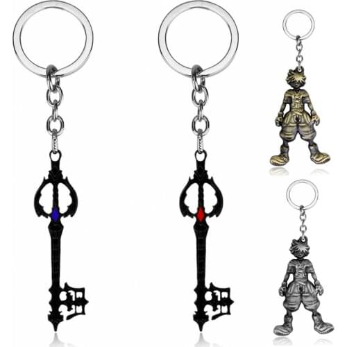 Kingdom Hearts Oblivion Keyblade Keychain Bronze Black Metal Pendant Key Ring Car bags Key Chains