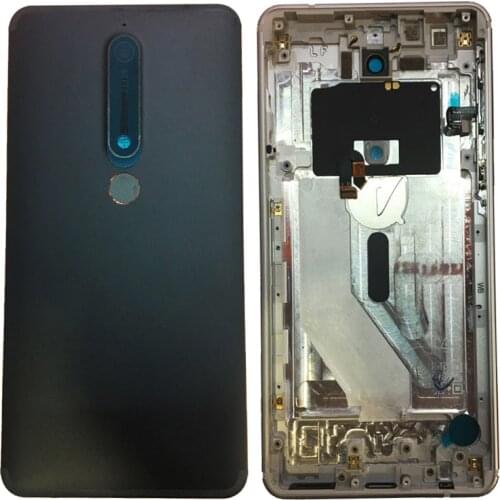 New For Nokia 6.1 2018 TA-1043 TA-1045 TA-1050 TA-1054 TA-1068 Original Metal Battery Door Housing Back Cover Battery Cover Case