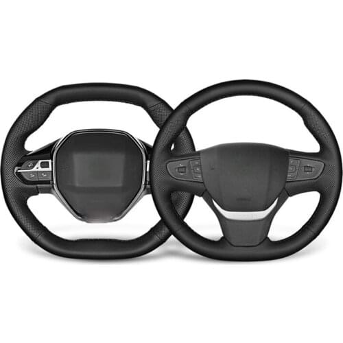 Car Steering Wheel Cover for Peugeot 301 308 408 508 206 207 307 2008 3008 4008 5008 34cm Leather Hand Stitch Protection