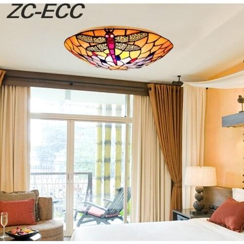 ZC-ECC European style bedroom corridor dragonfly lamp ceiling lamp study room living room decoration ceiling lamp free Shipping