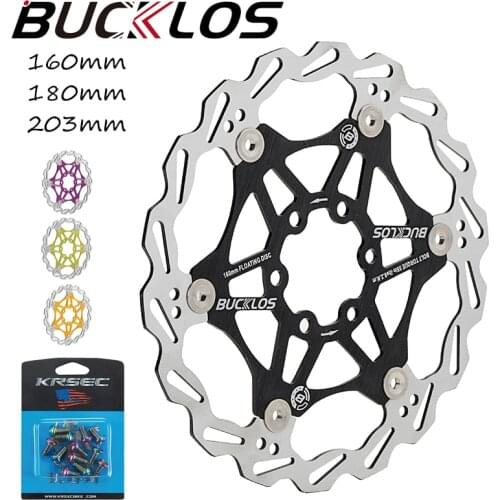BUCKLOS Mountain Bike Disc Floating Pads Brake Rotor 160mm 180mm 203mm Strong Heat Dissipation Float Rotor Bicycle parts