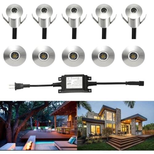 Hot 10PCS LED Deck Light 12V IP67 Waterproof Buried Lamps Outside Recessed Stair Underground Lamp LED Floor Light Wall spotlight