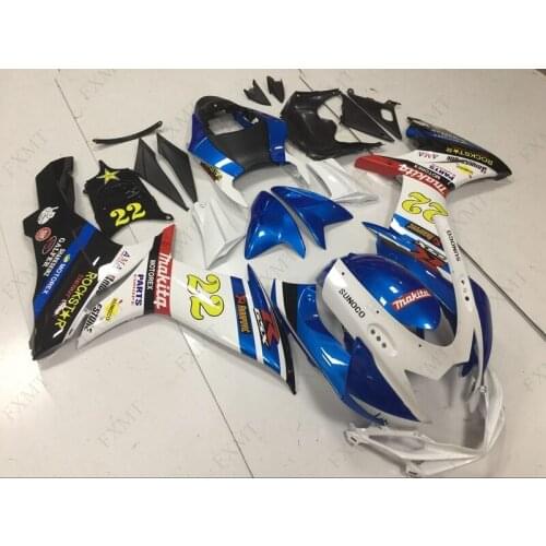 GSXR750 13 14 Fairings GSX R 750 13 14 Full Body Kits GSXR 600 2011 - 2017 K11 Motorcycle Fairing Blue White