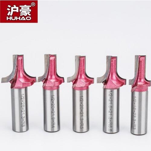 HUHAO 1pc 1/2" Shank Industrial Grade Milling Cutter Woodworking CNC Tool Router Bits Clearing Bottom Straight Edge Arc Bit