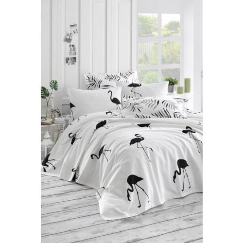 2021 PIQUE Set Turkish Cotton With Pillowcase Bedspread Sets Bed Linen Sheet Modern For Summer King Size Duvet Cover B&W Design