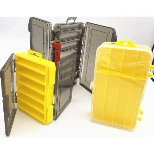 Fishing Lure Hook Box Double Sided 12 Compartments Minnow Bait Lures Box Fishing Tackle Accessories Storage Box popper pencil