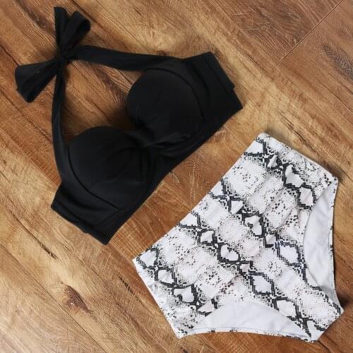 Swimsuit Women High Waist Bikini Push Up Bathing Suit V-neck Floral Print Beachwear Female Leopard Swimwear Women 2021