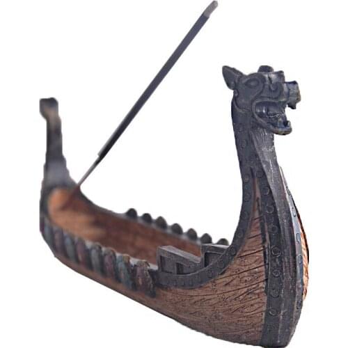 Dragon Boat Incense Stick Holder Burner Hand Carved Carving Censer Ornaments Retro Incense Burners Traditional Design